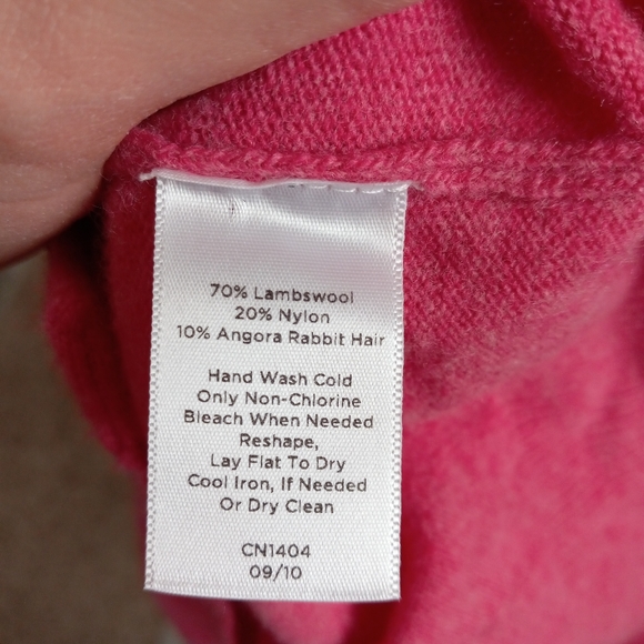 Talbots Petites Pink Lambswool Rabbit Hair Button Up Cardigan Sweater Womens S - Picture 5 of 5